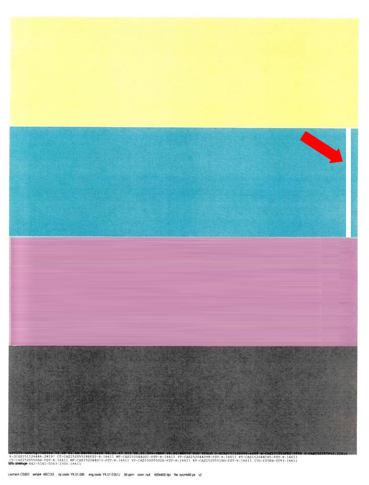 Vertical streaks check Lexmark CX725